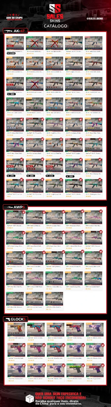 Facas - Catálogo Sales Skins