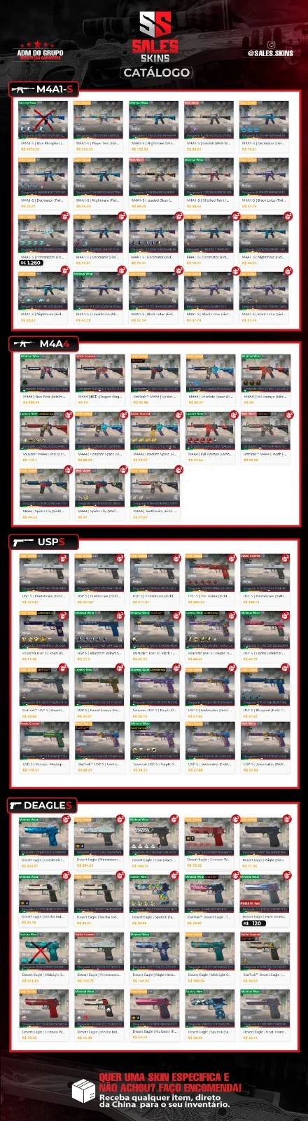 Facas - Catálogo Sales Skins